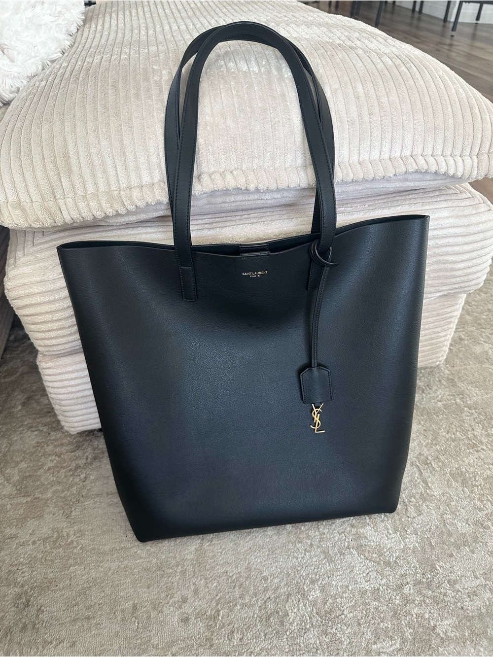 Saint Laurent north/south leather tote